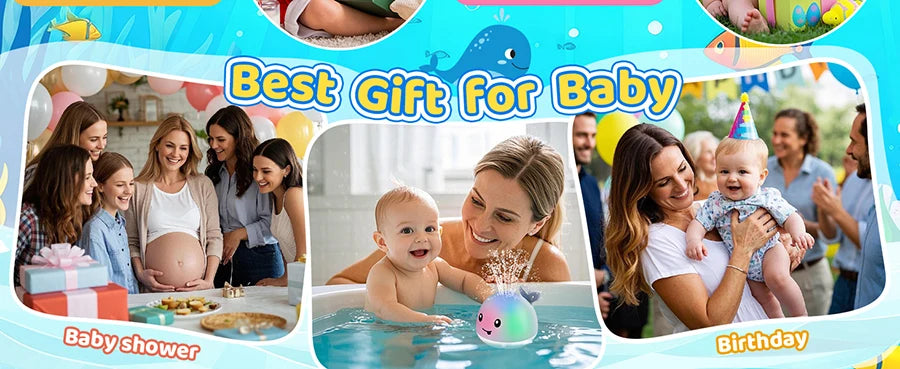 Light-Up Baby Whale Bath Toy – Sprinkler Fountain for Toddlers
