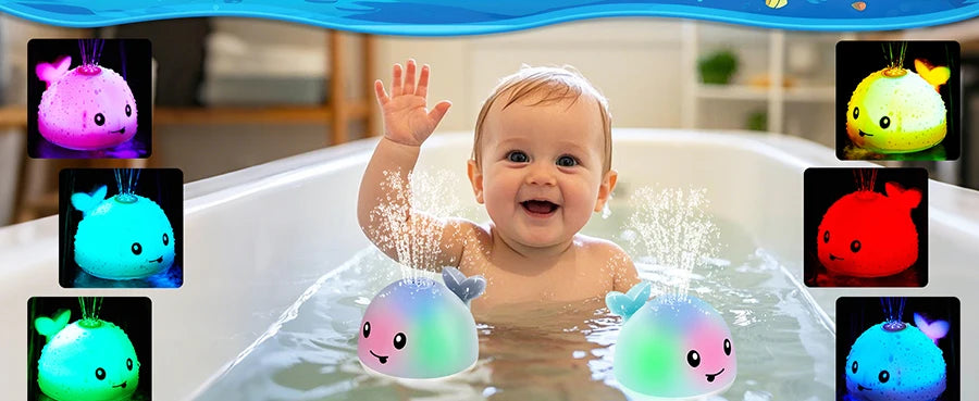 Light-Up Baby Whale Bath Toy – Sprinkler Fountain for Toddlers