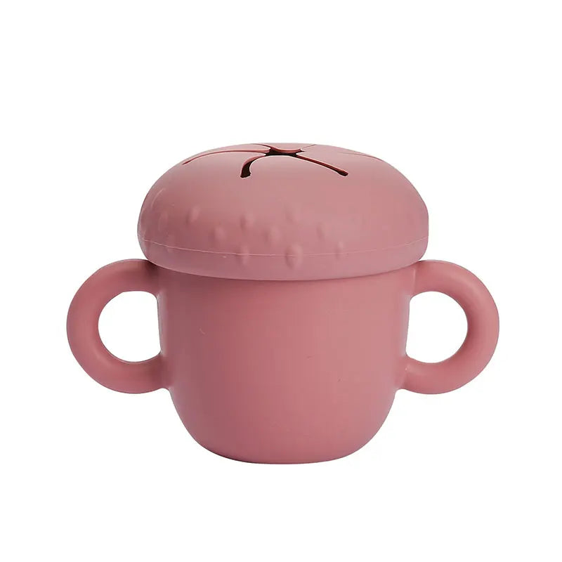 Portable Silicone Snack Cup with Lid – Leak-Resistant Food Storage Container for Toddlers & Kids, Travel-Friendly Snack Holder