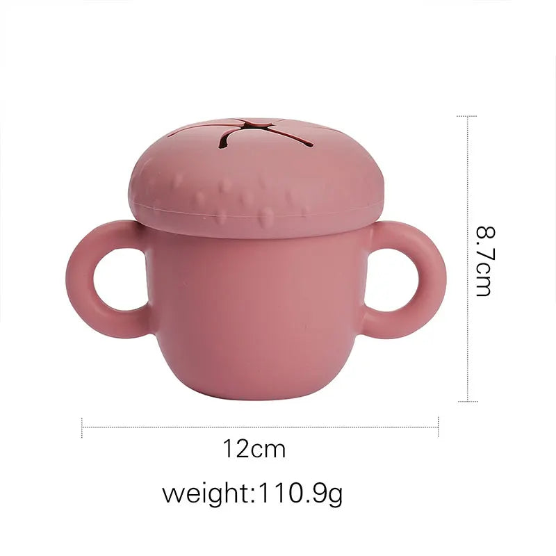 Portable Silicone Snack Cup with Lid – Leak-Resistant Food Storage Container for Toddlers & Kids, Travel-Friendly Snack Holder